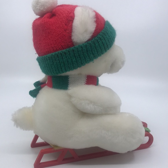 Vintage Dakin Stuff Bear on a Sleigh 1988 Plush Bear - Picture 3 of 7